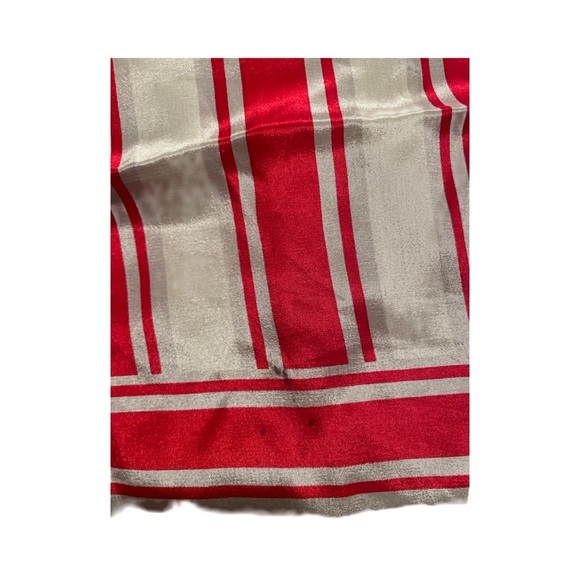 Oscar de la Renta Red and White Striped Purse Scarf EUC, One size - Picture 3 of 4